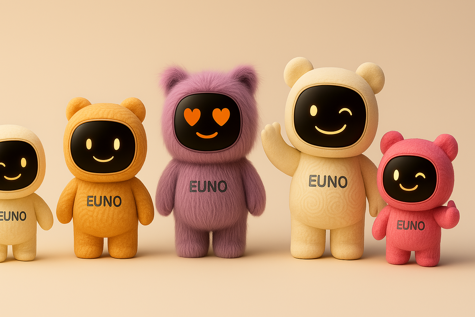 Le robot Euno réconforte une enfant dans une scène bienveillante