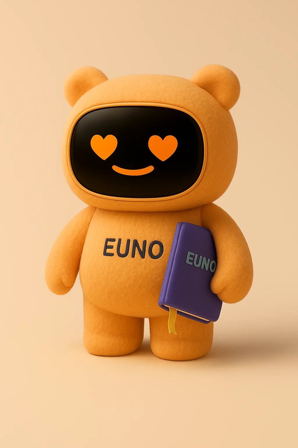 Des parents souriants regardent leur enfant avec le robot Euno dans un salon